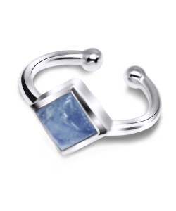 Blue Quartz Square Shape Ear Cuff EC-1132